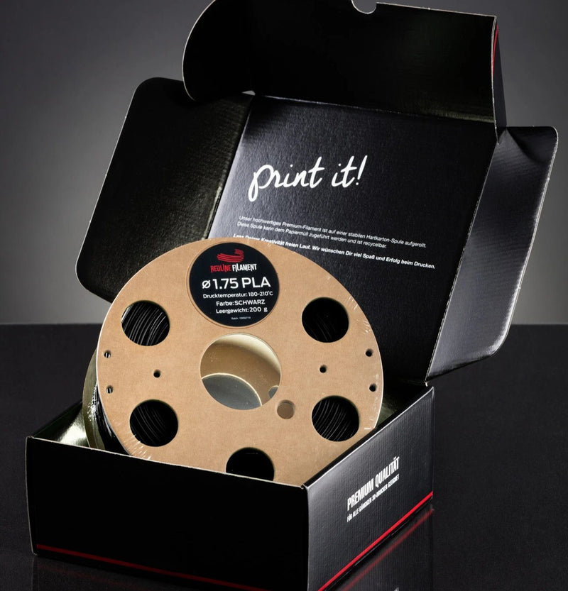 Big Pack PLA Schwarz (8x1kg) 1,75mm PLA FILAMENT REDLINE FILAMENT 