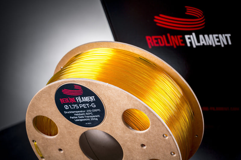 PET-G Filament Transparent Gelb PET-G REDLINE FILAMENT 